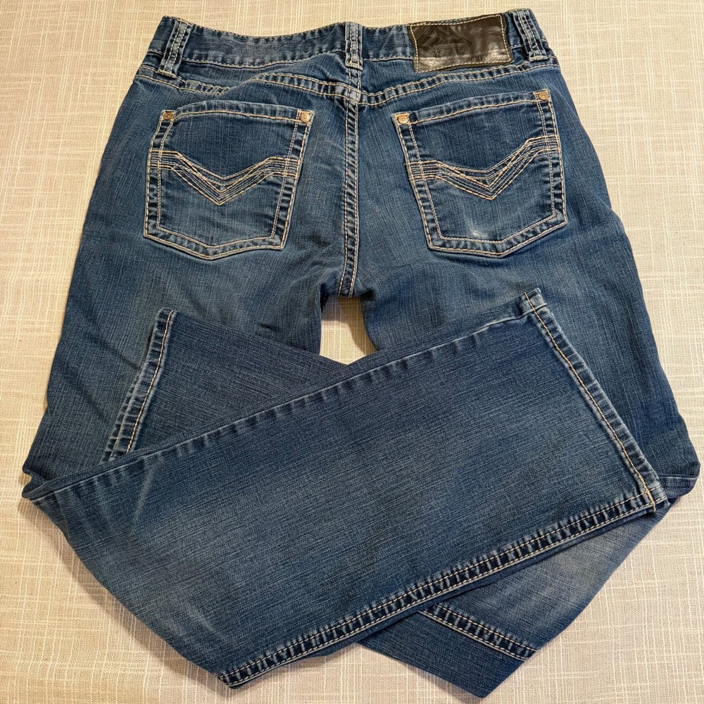 Rock and Roll Cowboy Pistol Straight Leg Jeans Mens 31x32 Medium Wash Blue Denim